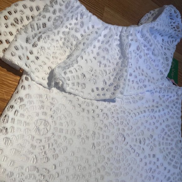 NWT Lilly Pulitzer White One Shoulder Top - Picture 2 of 3